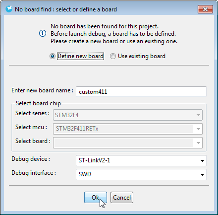 Debug Configuration Automatic Board Selection