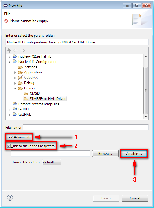 Link File To Project Dialog