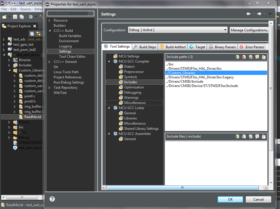Sw4stm32 Add Include Path