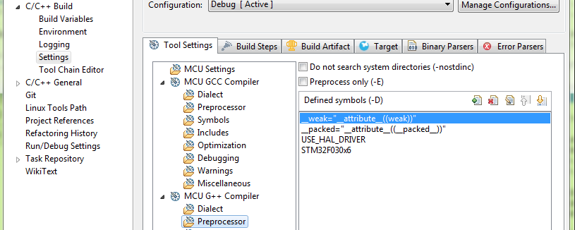 Cpp Settings