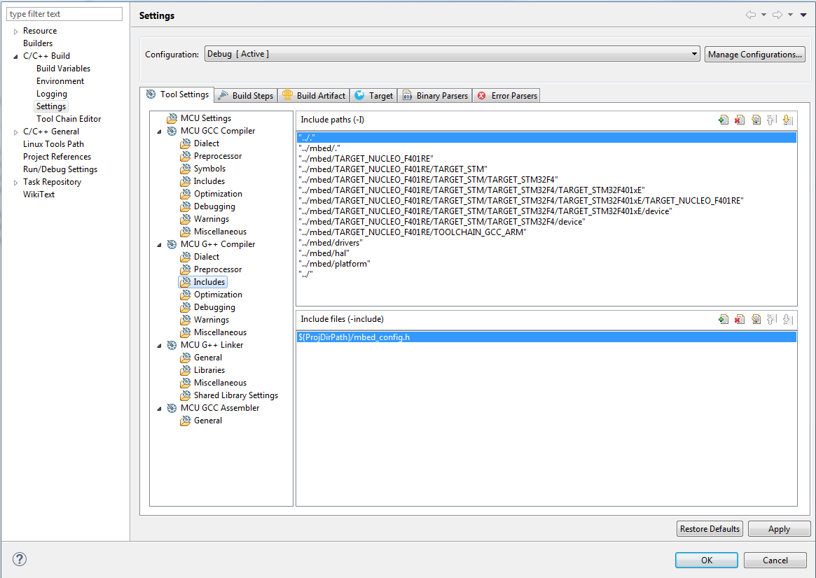 Mbed Config