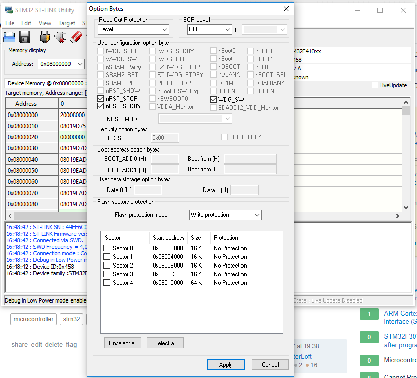 Option Bytes