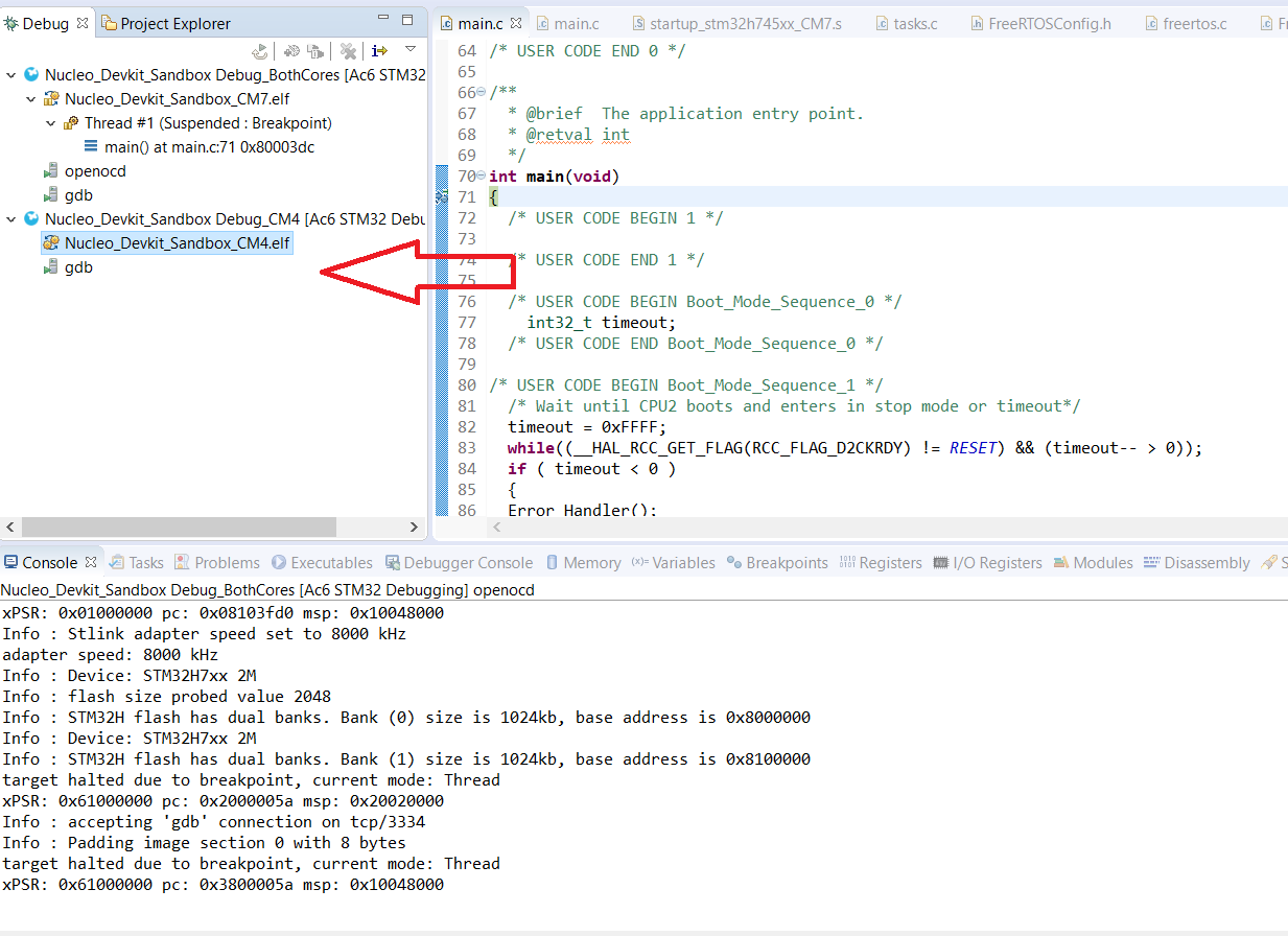 Debug Doesnt Start M4